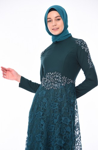 Habillé Hijab Vert emeraude 8013-03