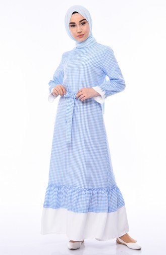 Babyblau Hijab Kleider 4279-02