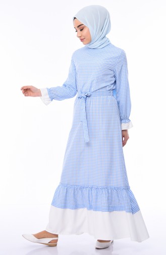 Robe Hijab Bleu Bébé 4279-02