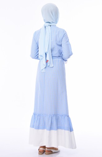 Babyblau Hijab Kleider 4279-02