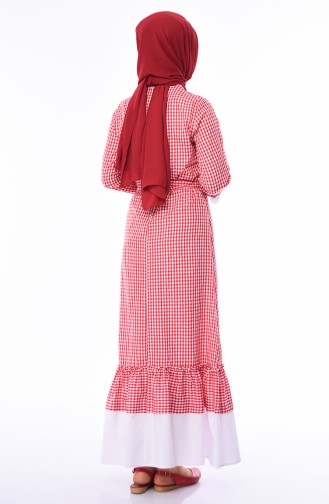 Rot Hijab Kleider 4279-03