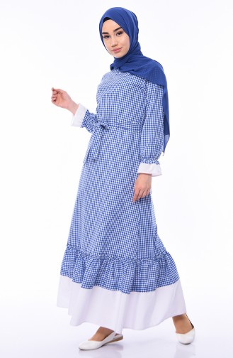 Dunkelblau Hijab Kleider 4279-04