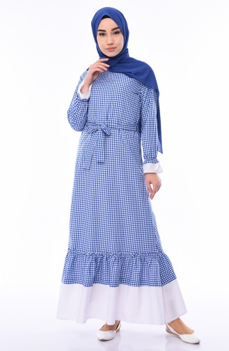 Navy Blue Hijab Dress 4279-04