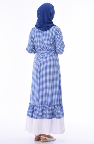 Navy Blue Hijab Dress 4279-04
