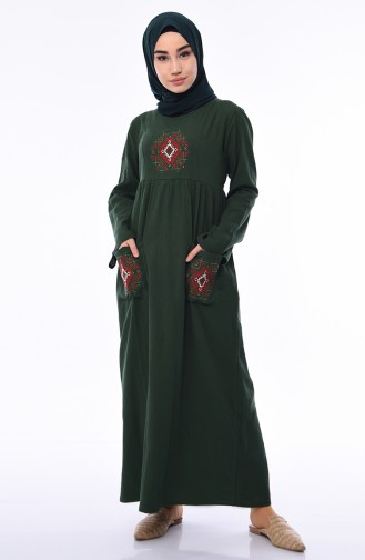 Emerald Green Hijab Dress 0440-02