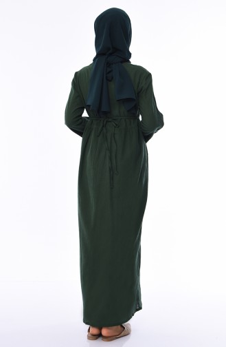 Emerald Green Hijab Dress 0440-02