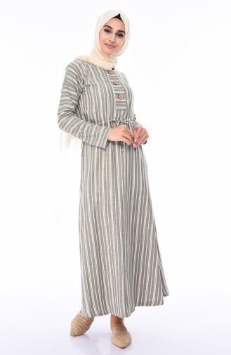 Khaki Hijab Dress 0316-02