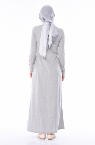 Grau Hijab Kleider 4049-04