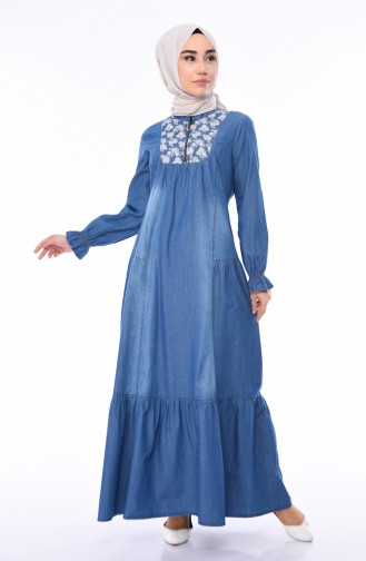 Denim Blue Hijab Dress 4057-02