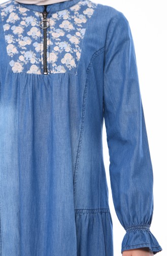 Denim Blue Hijab Dress 4057-02