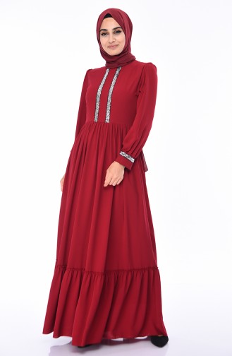 فستان أحمر كلاريت 5007-05