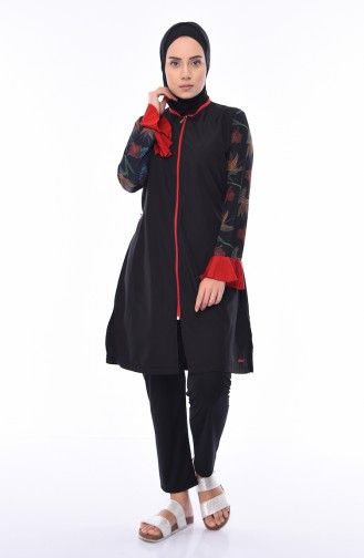 Schwarz Hijab Badeanzug 270-01