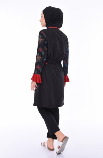 Schwarz Hijab Badeanzug 270-01