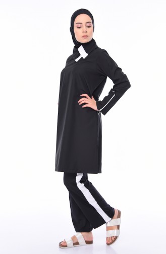 Schwarz Hijab Badeanzug 365-03