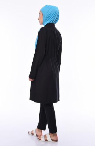 Schwarz Hijab Badeanzug 1971-01