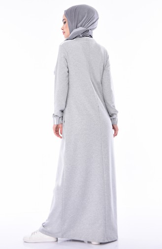 Gray Hijab Dress 9066-04