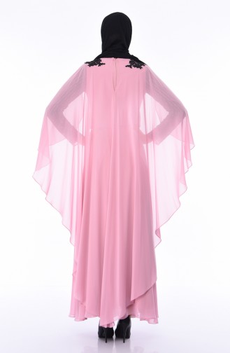 Dusty Rose Hijab Evening Dress 4554-02
