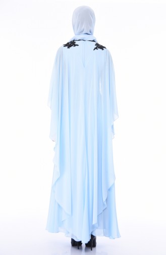 Robe de Soirée a Paillettes 4554-04 Bleu bébé 4554-04