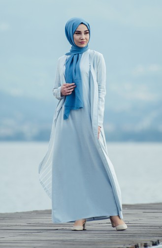 Baby Blue Hijab Dress 7246-02