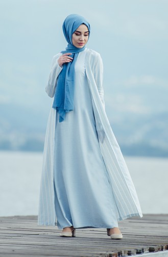 Babyblau Hijab Kleider 7246-02