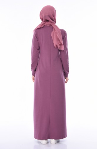 Lilac Color Hijab Dress 9055-01