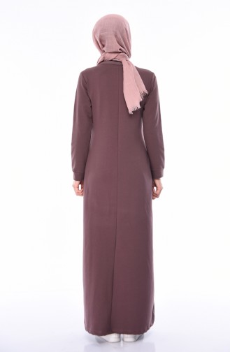 Brown Hijab Dress 9055-03