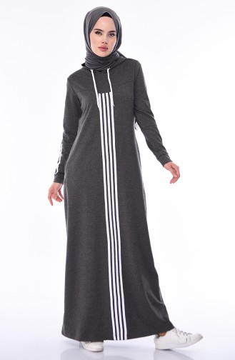 Anthracite Hijab Dress 9068-04