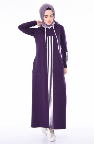 Robe Sport a Rayures 9068-01 Pourpre 9068-01