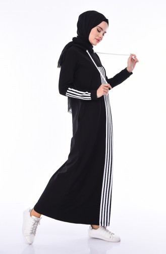Black Hijab Dress 9068-03