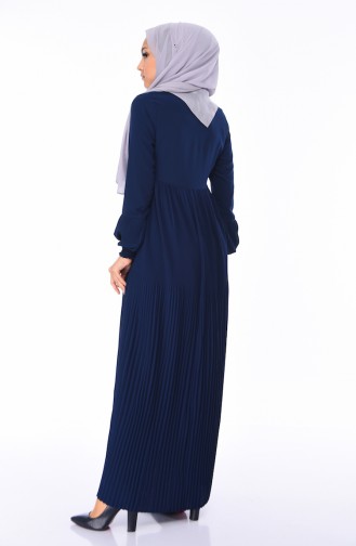 Navy Blue Hijab Dress 0059-03