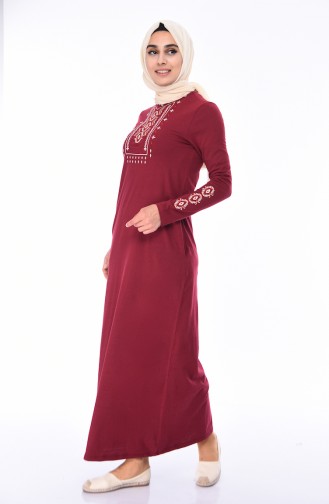 فستان أحمر كلاريت 4049-01