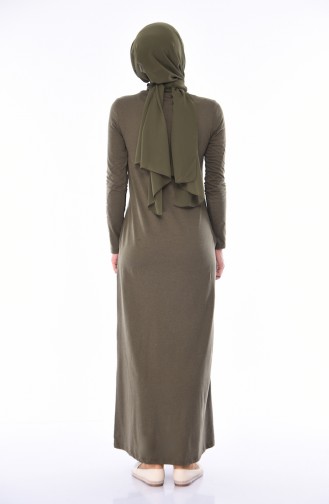 Khaki Hijab Dress 4049-03