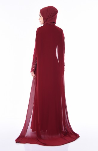Claret Red Hijab Dress 0001-02