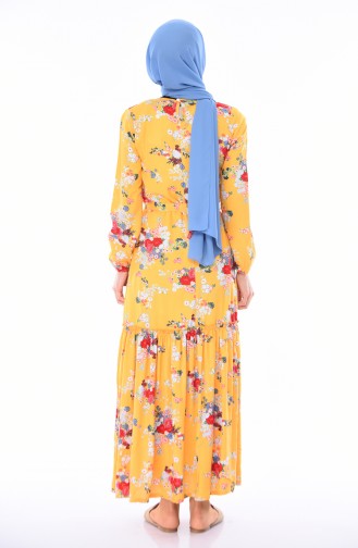 Yellow Hijab Dress 4217-02