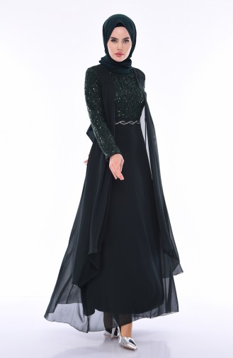 Green Hijab Evening Dress 52758-02