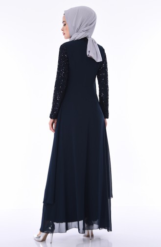 Habillé Hijab Bleu Marine 52758-07