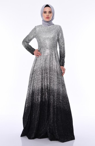Black Hijab Evening Dress 4557-03