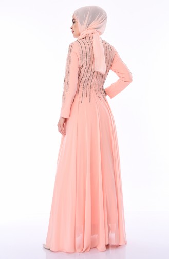 Salmon Hijab Evening Dress 2012-01