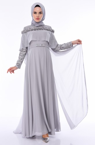 Habillé Hijab Gris 4528-02