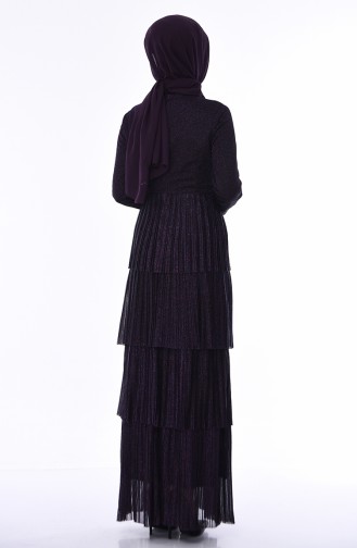 Purple Hijab Evening Dress 8012-02