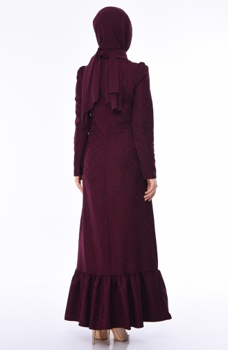 Plum Hijab Dress 7247-04