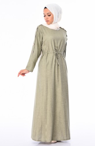 Khaki Hijab Dress 0315-03