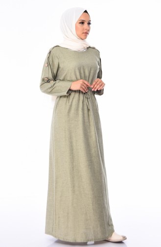 Khaki Hijab Dress 0315-03