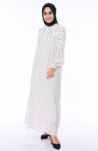 Weiß Hijab Kleider 0055-01