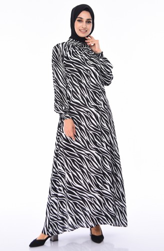 Schwarz Hijab Kleider 0055B-01