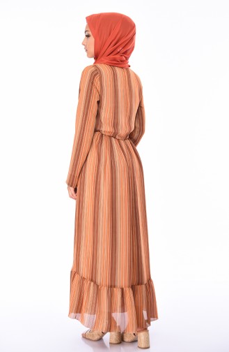 Ziegelrot Hijab Kleider 0058-01