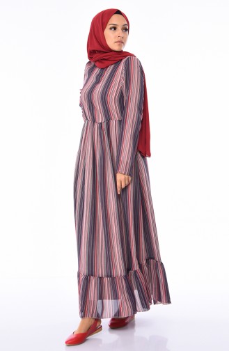 Navy Blue Hijab Dress 0058-02