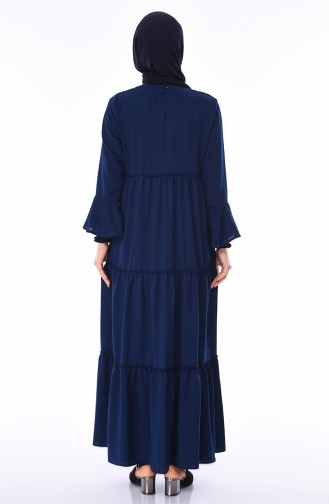 Navy Blue Hijab Dress 0061-03