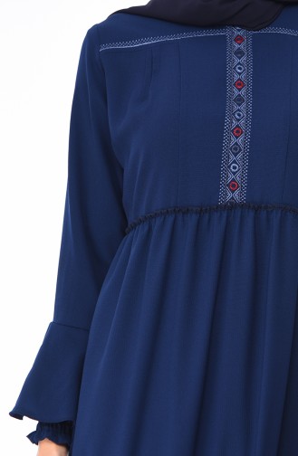 Navy Blue Hijab Dress 0061-03