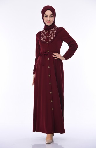 Claret red Abaya 9106-02